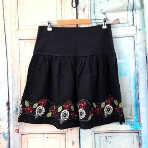 Tita Embroidered Linen Skirt
